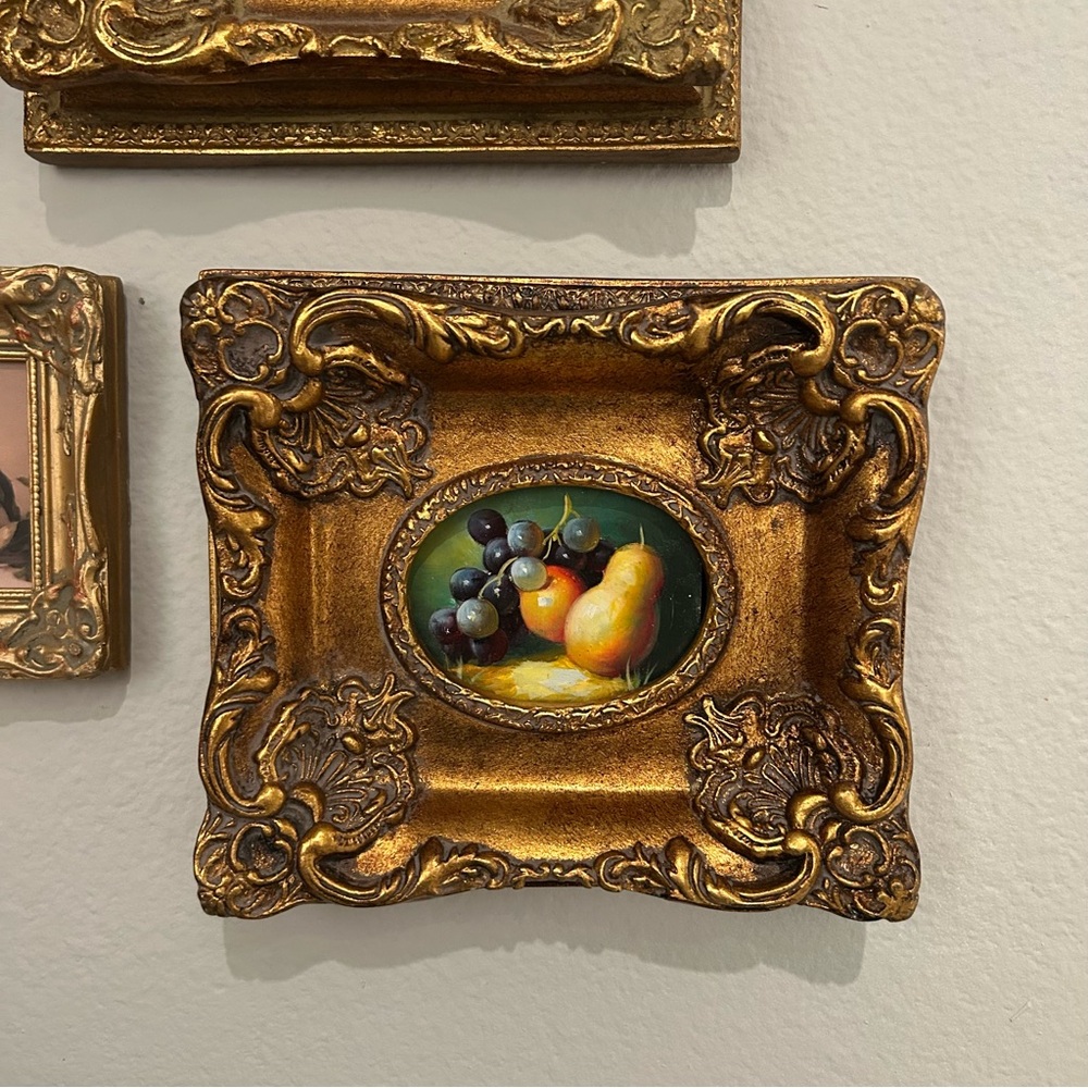SOLD Ornate Gold Framed Fruit Painting